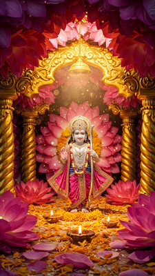 swaroopa 16.5 inch Shri ram A3 size non tearable sticker Self Adhesive Sticker(Pack of 1)