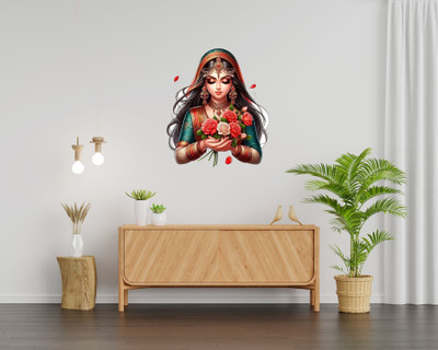 Decoar Nirmal 45 cm Indian Wedding Girl Wall Sticker For Beauti Palour,Home Décor Size (45x45) Self Adhesive Sticker(Pack of 1)