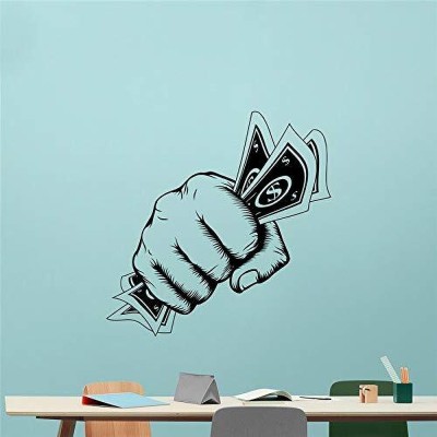 SnappyVinyl 40 cm Money Hand Self Adhesive Sticker(Pack of 1)