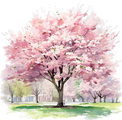 SoFFXia 18 inch Colorful Garden Lawns Nature Designs Wall Stickers for Home, Hall EDD_WS_19540 Self Adhesive Sticker(Pack of 1)