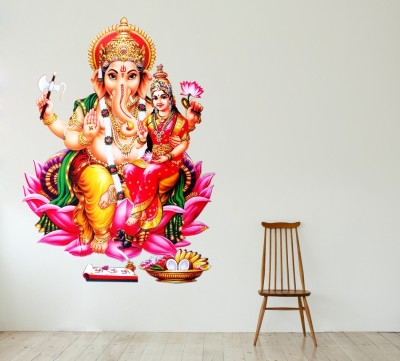 Dilight Art 56 cm Size, God of Ganesh ji Design Wall Self Adhesive Sticker(Pack of 1)