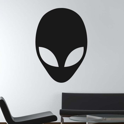 SnappyVinyl 40 cm Alien Head Self Adhesive Sticker(Pack of 1)