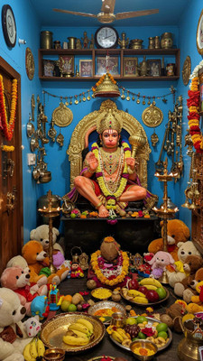 swaroopa 16.5 inch Hanuman ji Sticker Self Adhesive Sticker(Pack of 1)
