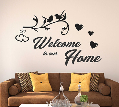 WALLARSH 95 cm WELCOME To Our Home Removable Sticker(Pack of 1)
