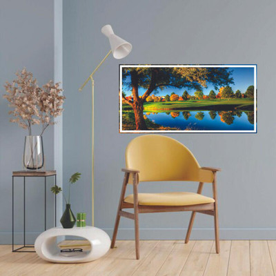 Vijaya enterprises 45.72 cm Beautiful nature scenery and tree size wall sticker (36x18cm) Self Adhesive Sticker(Pack of 1)