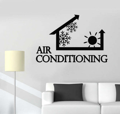 SnappyVinyl 48 cm Air Conditioning System Services Easy to apply Wall Sticker Self Adhesive Sticker(Pack of 1)