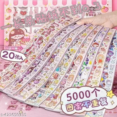 ydmart 15 cm Cute Cartoon Theme Kawaii Stickers 20 Pet Sheets Self Adhesive Sticker(Pack of 1) deal from flipkart