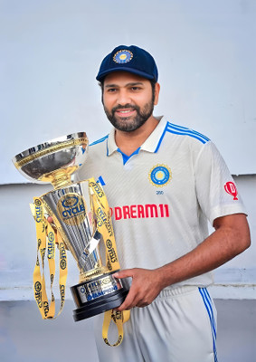 Dumdic 30 cm Rohit Sharma With Cup A4 Strong Self Adhesive Sticker(Pack of 1)