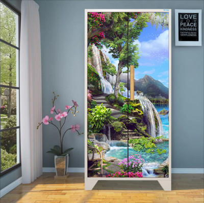 We Kreate 213 cm 3d embossed decorative almirah wallaper Self Adhesive Sticker(Pack of 1)
