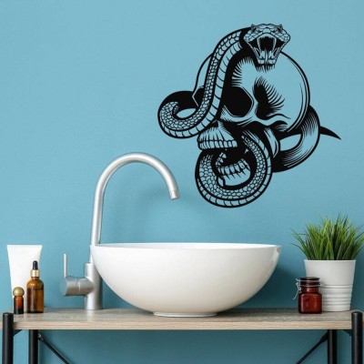 SnappyVinyl 27 cm Death Venomous Snake Tribal Reptile Wall Sticker PVC Vinyl Self Adhesive Sticker(Pack of 1)