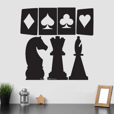 SnappyVinyl 42 cm Cards & Chess Card Games Wall Sticker Self Adhesive Sticker(Pack of 1)