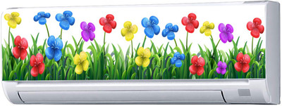 Guru Production 30.48 cm DECORATIVE GRASS FLOWER STICKER Self Adhesive Sticker(Pack of 1)