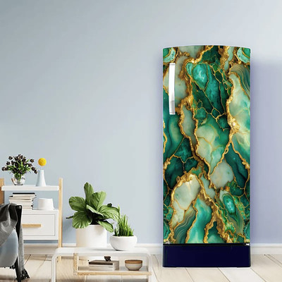 Crative Design 49 inch Fridge Single Door Wallpaper Sticker Wrap For Refrigerator Self Adhesive Sticker Self Adhesive Sticker(Pack of 1)