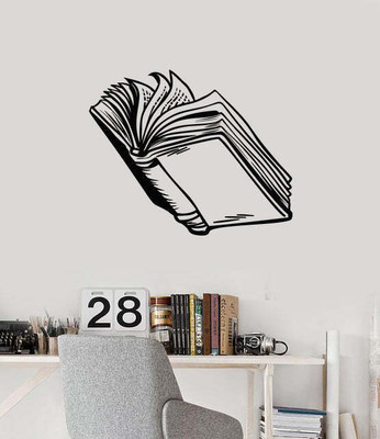 SnappyVinyl 27 cm Literature Open Book Reading Self Adhesive Sticker(Pack of 1)
