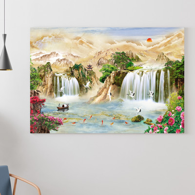 WallDaddy 30 cm Wallpaper For Wall Waterfall-2Pc Wall Stickers For Bedroom Wall Posters Big Size Self Adhesive Sticker(Pack of 2)