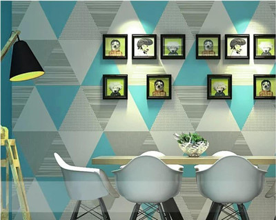 Flipkart SmartBuy 200 cm Designer Skyblue and Gray triangle Wallpaper(200CM X45CM) Self Adhesive Sticker(Pack of 1)