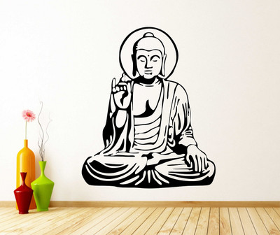 Wallzone 70 cm BUDHA Removable Sticker(Pack of 1)