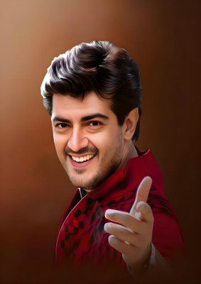 Dumdic 30 cm Young Ajith Kumar A4 Strong Self Adhesive Sticker(Pack of 1)