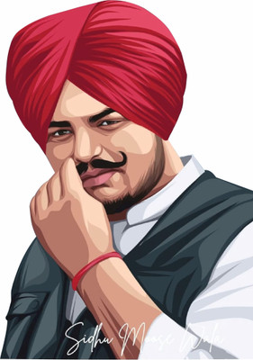 The Printpack 15 cm Sidhu Moose Wala Bike Self Adhesive Sticker(Pack of 1)