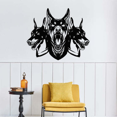 Xskin 27 cm Doberman Headed Dog Garage Self Adhesive Sticker(Pack of 1)