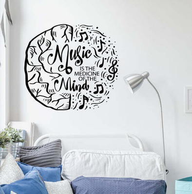 Xskin 27 cm Brain Drawing Music Self Adhesive Sticker(Pack of 1)