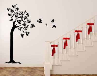 Wallme 125 cm Tree | Non-Reusable Stickers Self Adhesive Sticker(Pack of 1)