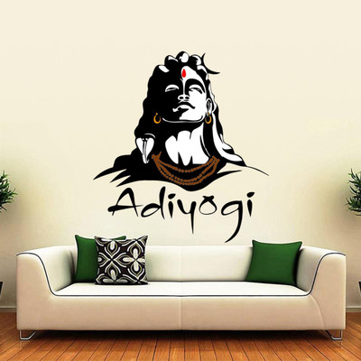 ZEN TREK 45 cm Adiyogi JI Self Adhesive Sticker(Pack of 1)