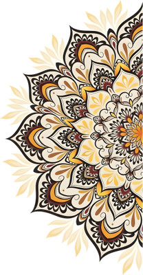 BAKR 60 cm Mandala Wall Sticker for Home & Office Decor | Half Circle Design | 60x30 cm Self Adhesive Sticker(Pack of 1)