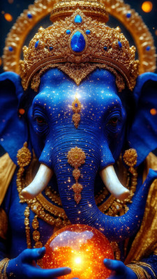 swaroopa 16.5 inch Shri Ganesha A3 size non tearable sticker Self Adhesive Sticker(Pack of 1)