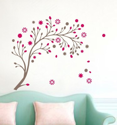 Flipkart SmartBuy 70 cm Beautiful Magic Tree with Flowers in Pink Self Adhesive Sticker(Pack of 1)