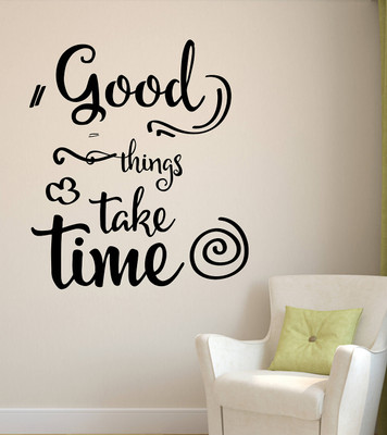 Littlebuds 75 cm Good Things Take Time Removable Sticker(Pack of 1)