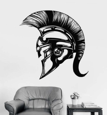 SnappyVinyl 30 cm Helmet Warrior Ancient Greece Self Adhesive Sticker(Pack of 1)