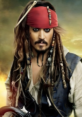Dumdic 30 cm Captain Jack Sparrow A4 Strong Self Adhesive Sticker(Pack of 1)