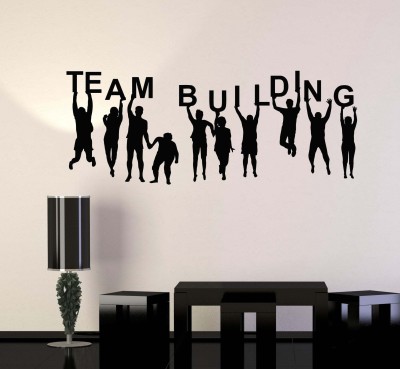 SnappyVinyl 30 cm Team Building People Work Self Adhesive Sticker(Pack of 1)