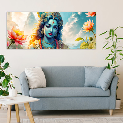 WallDaddy 40 cm Wallpaper For Walls Modern Krishna Wall Stickers For Bedroom Wall Posters Big Self Adhesive Sticker(Pack of 1)
