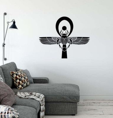 SnappyVinyl 27 cm Wings Ancient Symbol Bug Self Adhesive Sticker(Pack of 1)