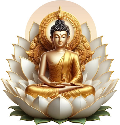 crystalsign 46 cm Lord Buddha Self Adhesive Sticker(Pack of 1)