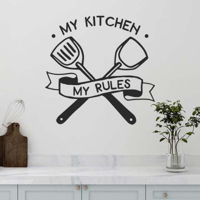 Xskin 40 cm My Kitchen My Rules Self Adhesive Sticker(Pack of 1)