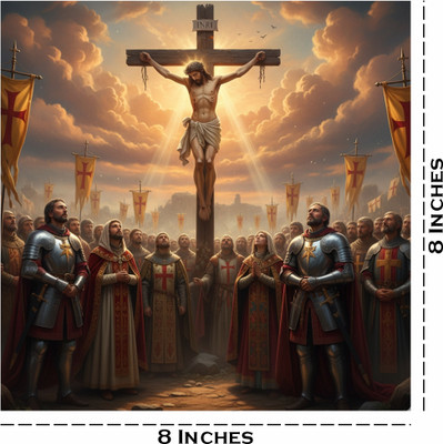 voorkoms 8 inch Jesus Christ Sticker For Home, Office & Other Places Wall Poster 8x8 Inch Self Adhesive Sticker(Pack of 1)