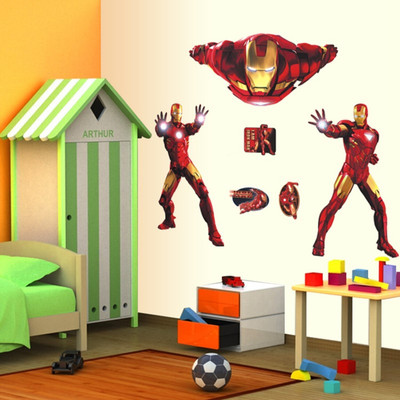 SmartWindow 60 cm Iron Man Decal Avengers Self Adhesive Home Décor WallSticker (60 CM X 90 CM) Self Adhesive Sticker(Pack of 1)