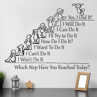 SnappyVinyl 42 cm Which Step Have You Reached Today Wall Stickers Self Adhesive Sticker(Pack of 1)