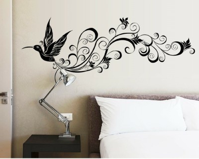 JAAMSO ROYALS 120 cm Flying Black Butterfly Sticker(Pack of 1)