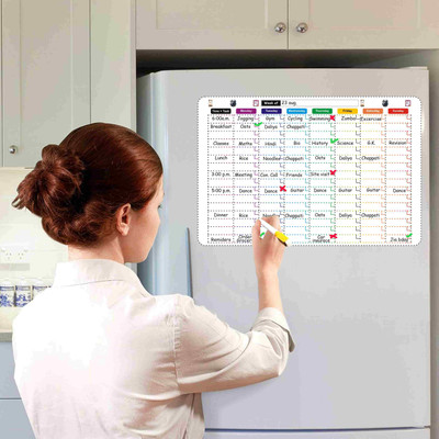 Eduway 45 cm Magnetic Weekly Schedule | Daily Routine Planner | With 1 Marker (12x18 inch): Magnetic Sticker(Pack of 1)