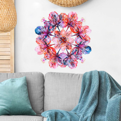 SoFFXia 18 inch Cherry Blossoms Sakura Decorative Wall Sticker for Living Room, Home EDWS_16585 Self Adhesive Sticker(Pack of 1)