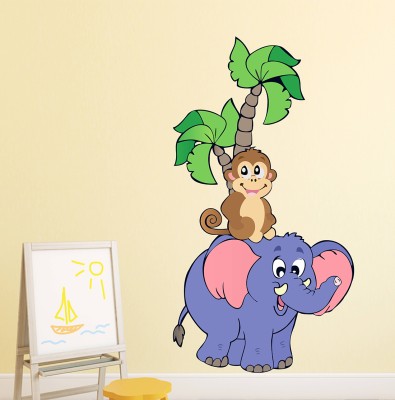 Wallzone 90 cm Kids Animals Removable Sticker(Pack of 1)