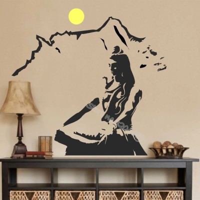 SnappyVinyl 42 cm Lord Shiva Wall Decal God Hindu Prayer Self Adhesive Sticker(Pack of 1)