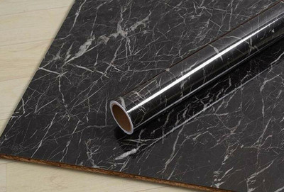HGS ENTERPRISE 200 cm Self Adhensive Black Marble Wallpaper Sticker For Decoration 200 x 60 cm Self Adhesive Sticker(Pack of 1)
