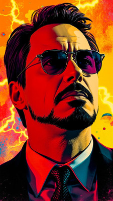 swaroopa 16.5 inch Iron man sticker Self Adhesive Sticker(Pack of 1)