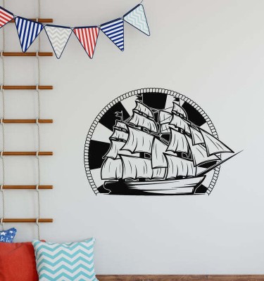 SnappyVinyl 33 cm Sea Ship Sailor Ocean Marine Nautical Self Adhesive Sticker(Pack of 1)