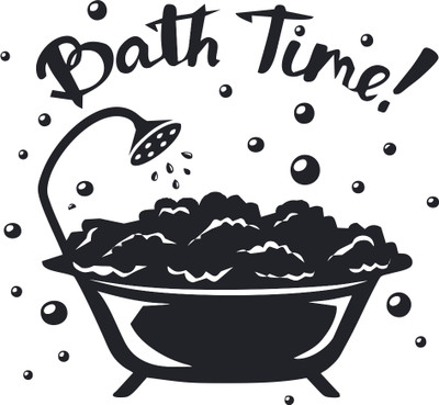 Epithet Studio 32 cm Bathing Time Wall Sticker Door,Window Decal Standard Size - (28Cm X30Cm) Self Adhesive Sticker(Pack of 1)
